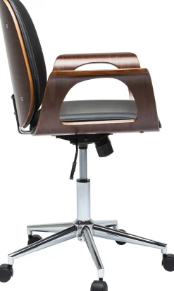 Sale KARE Design Krzesło biurowe Patron 67x101 cm czarno-orzechowe ekoskóra - KARE