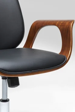 Sale KARE Design Krzesło biurowe Patron 67x101 cm czarno-orzechowe ekoskóra - KARE