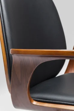 Sale KARE Design Krzesło biurowe Patron 67x101 cm czarno-orzechowe ekoskóra - KARE