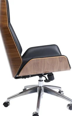 Fashion KARE Design Krzesło biurowe Rouven 59x112 cm czarno-brązowe - KARE