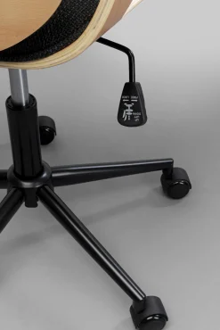 Discount KARE Design Krzesło biurowe z podłokietnikami szaro-naturalne nogi czarne 67x101 cm - KARE