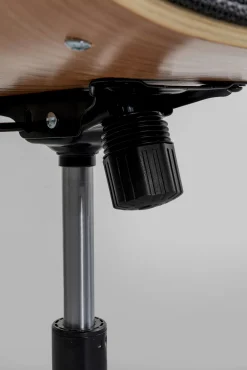 Discount KARE Design Krzesło biurowe z podłokietnikami szaro-naturalne nogi czarne 67x101 cm - KARE