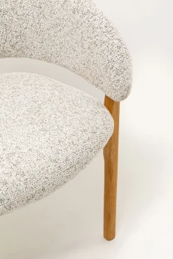 Sale KARE Design Krzesło do jadalni drewno dębowe i tkanina jasnoszara 58x87 cm - KARE