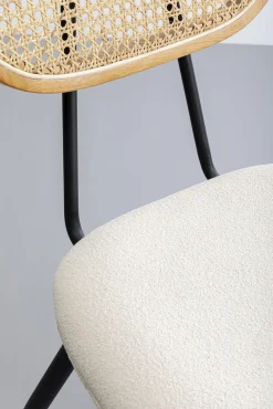 New KARE Design Krzesło do jadalni kremowe oparcie naturalne nogi stalowe 47x81 cm - KARE