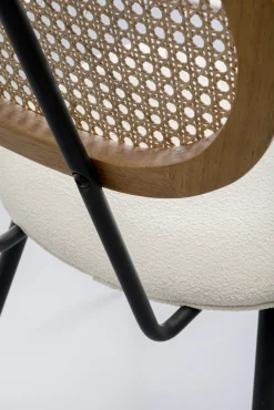 New KARE Design Krzesło do jadalni kremowe oparcie naturalne nogi stalowe 47x81 cm - KARE