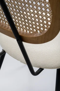 New KARE Design Krzesło do jadalni kremowe oparcie naturalne nogi stalowe 47x81 cm - KARE