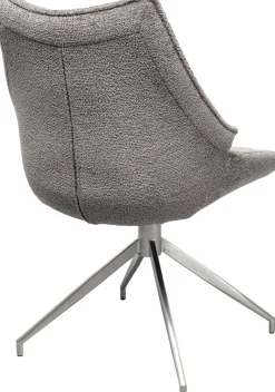 Discount KARE Design Krzesło do jadalni obrotowe szare nogi srebrne stalowe 55x92 cm - KARE