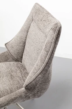 Discount KARE Design Krzesło do jadalni obrotowe szare nogi srebrne stalowe 55x92 cm - KARE