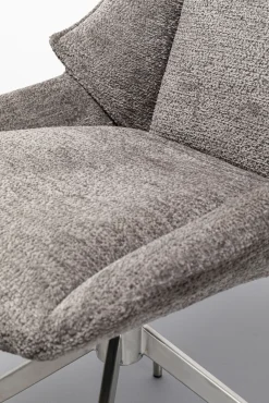 Discount KARE Design Krzesło do jadalni obrotowe szare nogi srebrne stalowe 55x92 cm - KARE