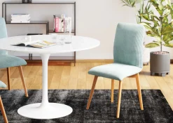 New KARE Design Krzesło do jadalni tapicerka jasnoniebieska nogi dębowe olejowane 44x92 cm - KARE