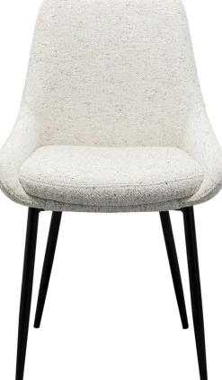 Best KARE Design Krzesło do jadalni tkanina melanżowa kremowa nogi czarne 48x84 cm - KARE