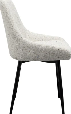 Best KARE Design Krzesło do jadalni tkanina melanżowa kremowa nogi czarne 48x84 cm - KARE