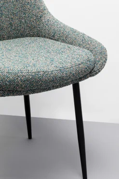 Clearance KARE Design Krzesło do jadalni tkanina melanżowa szara nogi czarne 48x84 cm - KARE