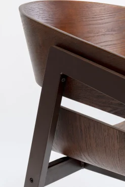 New KARE Design Krzesło do jadalni z podłokietnikami brązowe sklejka i stal 56x77 cm - KARE