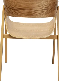 New KARE Design Krzesło do jadalni z podłokietnikami naturalne sklejka i stal 56x77 cm - KARE