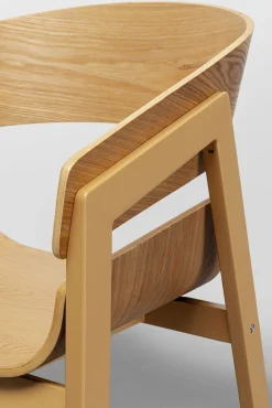 New KARE Design Krzesło do jadalni z podłokietnikami naturalne sklejka i stal 56x77 cm - KARE