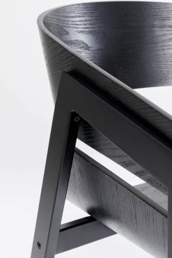 Best KARE Design Krzesło do jadalni z podłokietnikami czarne sklejka i stal 56x77 cm - KARE