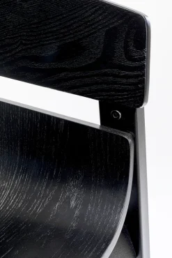 Best KARE Design Krzesło do jadalni z podłokietnikami czarne sklejka i stal 56x77 cm - KARE