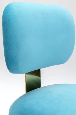 Discount KARE Design Krzesło glamour welurowe niebieskie nogi złote 49x82 cm - KARE