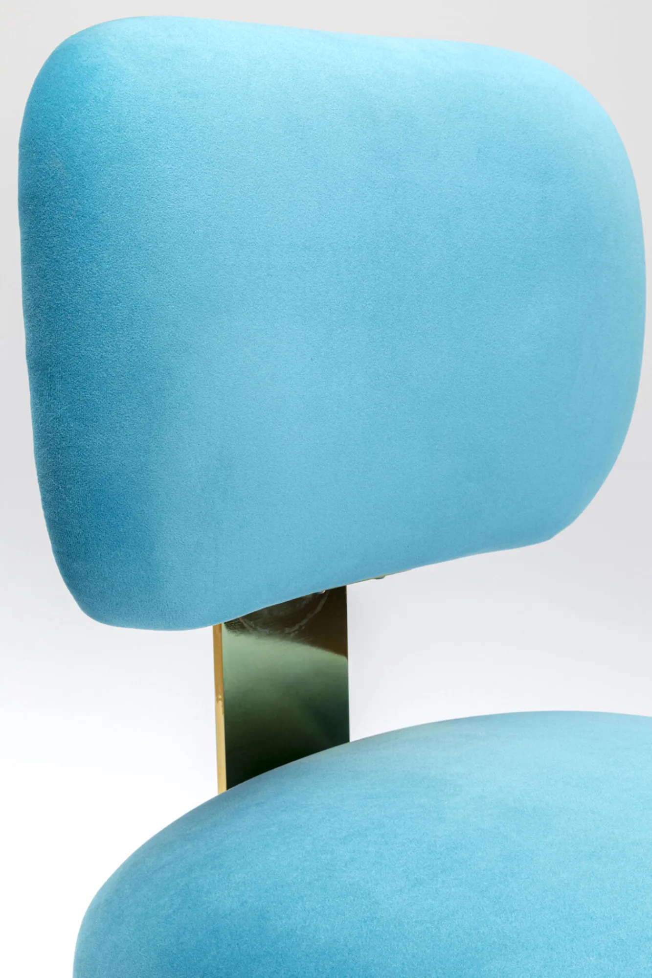 Discount KARE Design Krzesło glamour welurowe niebieskie nogi złote 49x82 cm - KARE