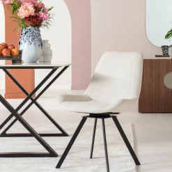 Sale KARE Design Krzesło obrotowe Baron 57x88 cm kremowe - KARE