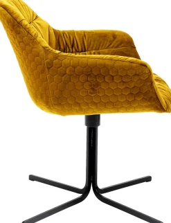 Best KARE Design Krzesło obrotowe Colmar 66x79 cm żółte - KARE