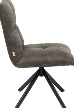 Best KARE Design Krzesło obrotowe pikowane czarne nogi stal 51x92 cm - KARE