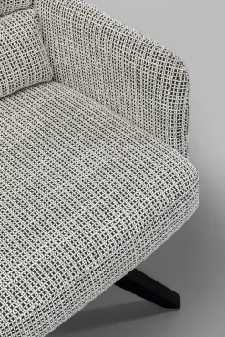 Online KARE Design Krzesło obrotowe tapicerowane szare z podłokietnikami nogi czarne drewniane 59x89 cm - KARE