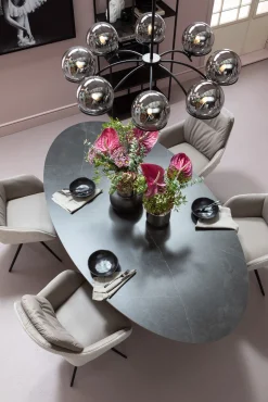 Clearance KARE Design Krzesło obrotowe z podłokietnikami Amira 50x87 cm beżowe - KARE