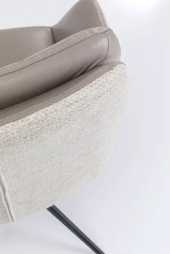 Clearance KARE Design Krzesło obrotowe z podłokietnikami Amira 50x87 cm beżowe - KARE