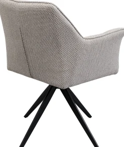 Clearance KARE Design Krzesło obrotowe z podłokietnikami tapicerowane szare nogi czarne 65x85 cm - KARE