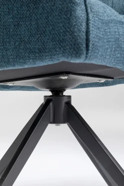 Discount KARE Design Krzesło obrotowe z podłokietnikami tapicerowane zielone nogi czarne 66x84 cm - KARE