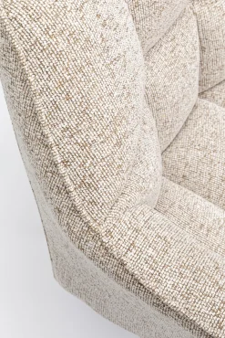 Discount KARE Design Krzesło obrotowe z podłokietnikami tapicerowane beżowe nogi czarne 66x84 cm - KARE