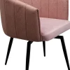 Outlet KARE Design Krzesło obrotowe z podłokietnikami kolor różowy nogi ze stali czarne 60x81 cm - KARE