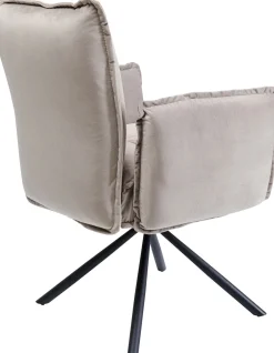 New KARE Design Krzesło obrotowe z podłokietnikami Chelsea 65x90 cm szare - KARE