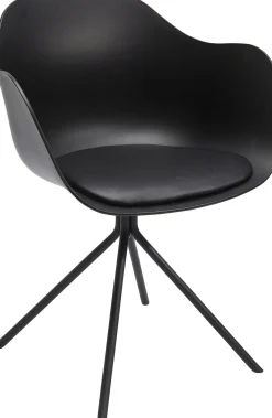 Clearance KARE Design Krzesło obrotowe z podłokietnikami Bel Air 58x78 cm czarne ekoskóra - KARE