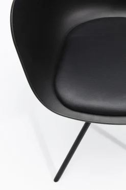 Clearance KARE Design Krzesło obrotowe z podłokietnikami Bel Air 58x78 cm czarne ekoskóra - KARE