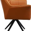 Fashion KARE Design Krzesło obrotowe z podłokietnikami tapicerowane brązowe nogi czarne 65x85 cm - KARE