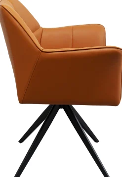 Fashion KARE Design Krzesło obrotowe z podłokietnikami tapicerowane brązowe nogi czarne 65x85 cm - KARE