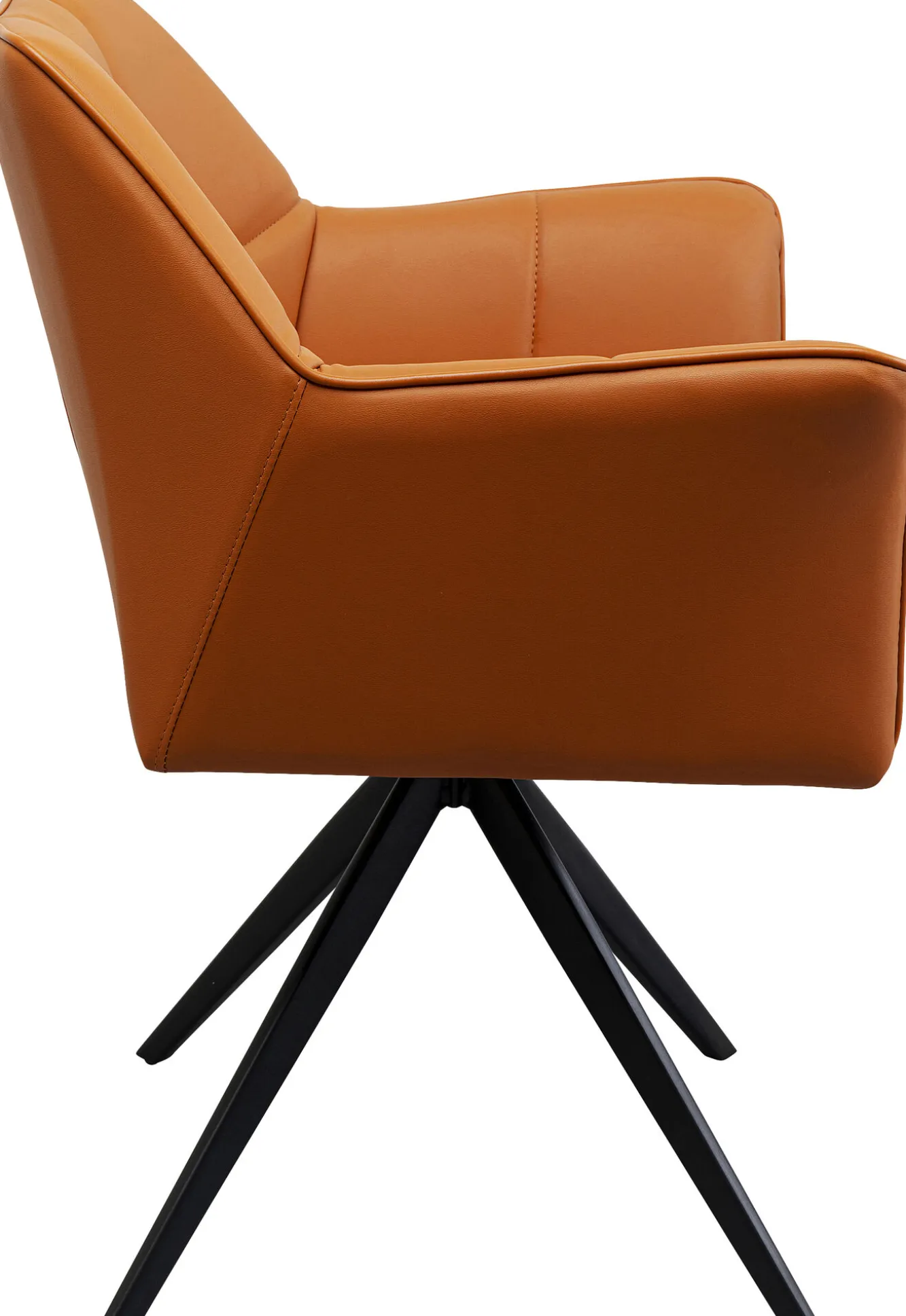 Fashion KARE Design Krzesło obrotowe z podłokietnikami tapicerowane brązowe nogi czarne 65x85 cm - KARE