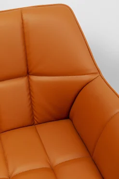 Fashion KARE Design Krzesło obrotowe z podłokietnikami tapicerowane brązowe nogi czarne 65x85 cm - KARE