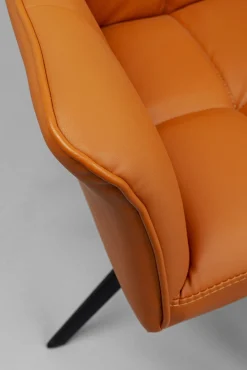 Fashion KARE Design Krzesło obrotowe z podłokietnikami tapicerowane brązowe nogi czarne 65x85 cm - KARE