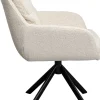 Online KARE Design Krzesło obrotowe z podłokietnikami pikowane beżowe nogi czarne stalowe 69x87 cm - KARE