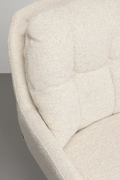 Online KARE Design Krzesło obrotowe z podłokietnikami pikowane beżowe nogi czarne stalowe 69x87 cm - KARE