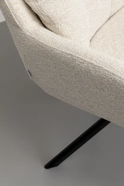 Online KARE Design Krzesło obrotowe z podłokietnikami pikowane beżowe nogi czarne stalowe 69x87 cm - KARE