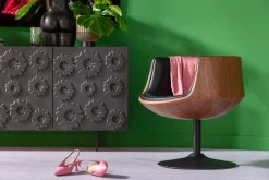 Best KARE Design Krzesło obrotowe z podłokietnikami Club 54 62x68 cm czarno-brązowe - KARE