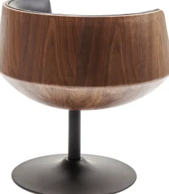 Best KARE Design Krzesło obrotowe z podłokietnikami Club 54 62x68 cm czarno-brązowe - KARE