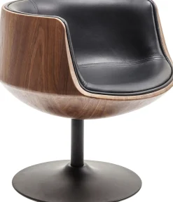 Best KARE Design Krzesło obrotowe z podłokietnikami Club 54 62x68 cm czarno-brązowe - KARE