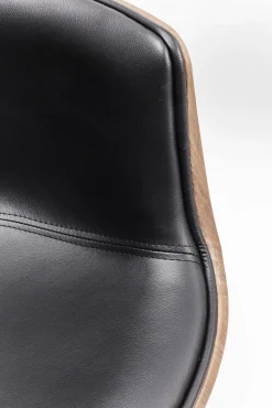 Best KARE Design Krzesło obrotowe z podłokietnikami Club 54 62x68 cm czarno-brązowe - KARE