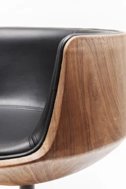 Best KARE Design Krzesło obrotowe z podłokietnikami Club 54 62x68 cm czarno-brązowe - KARE